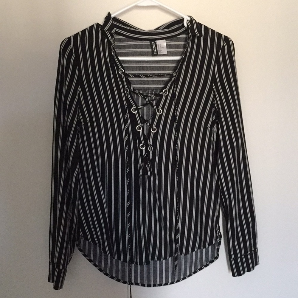 Lace up blouse